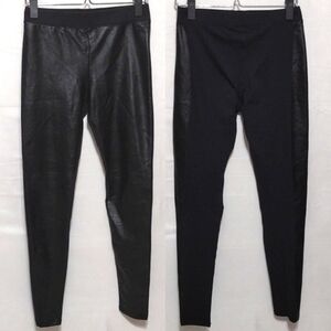 PINK Victoria's Secret Black Faux Leather Leggings XS Stretchy Sexy Night Out